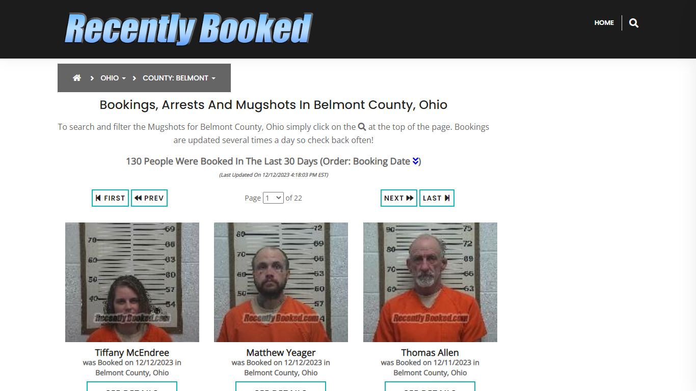Recent bookings, Arrests, Mugshots in Belmont County, Ohio